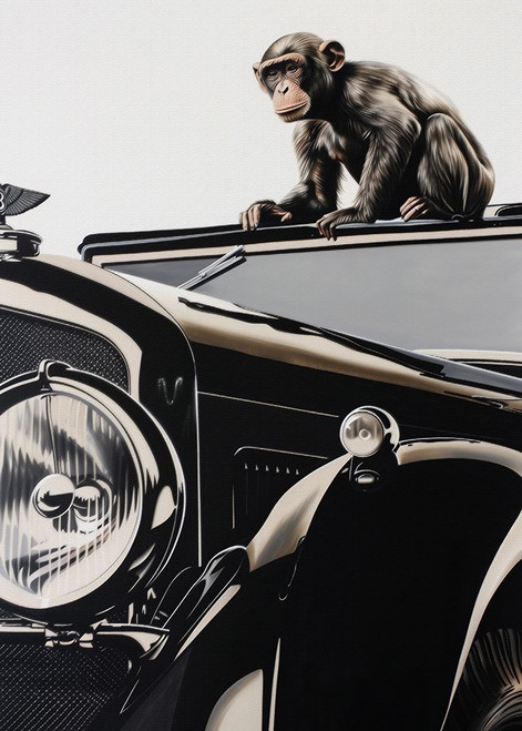 Monkey and the Bentley Poster Print - Andreas Magnusson