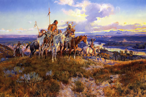 Wagons 1921 Poster Print - Charles Marion Russell