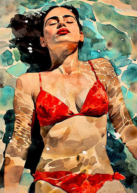 Woman Life   Warm Bath Poster Print - Justyna Jaszke