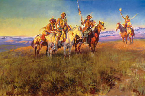 Red Mans Wireless 1916 Poster Print - Charles Marion Russell