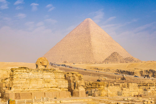 Giza-Cairo-Egypt The Great Pyramid at Giza-also known as the Pyramid of Khufu Poster Print - Emily M. Wilson