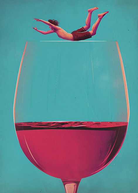 Wine Dive Poster Print - Andreas Magnusson