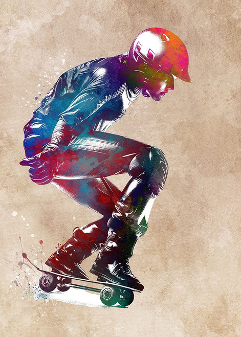 Skateboard #skate #skateboard #sport Poster Print - Justyna Jaszke