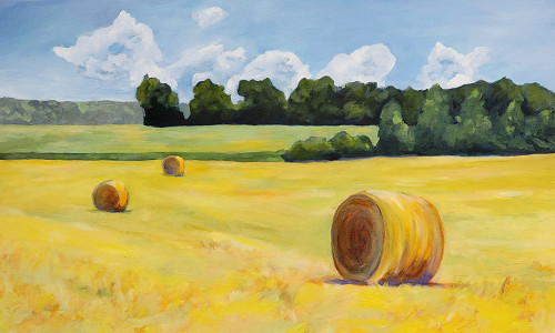 Summer Hay Bales Poster Print - Claire Whitehead