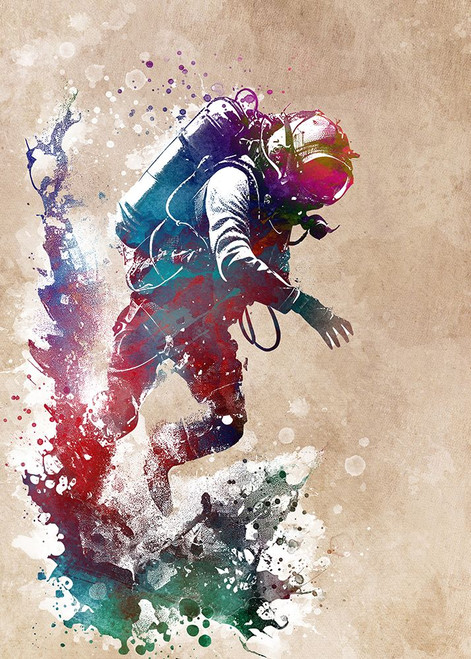 Scuba diver sport art #diver Poster Print - Justyna Jaszke