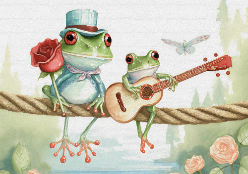 Frogs on a rope Poster Print - Andreas Magnusson