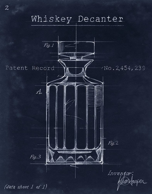 Custom Barware Blueprint VII Poster Print - Ethan Harper