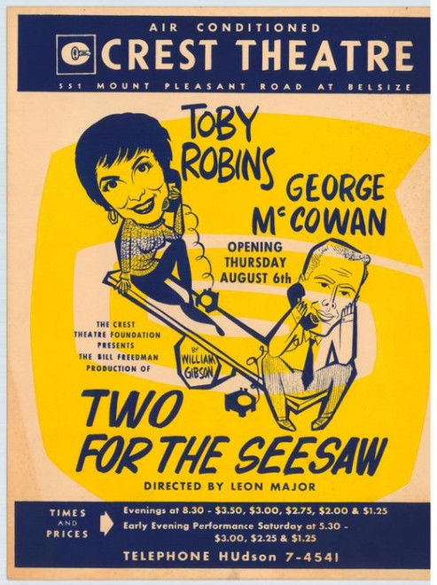 Two For the Seesaw (Play) Movie Poster Print (27 x 40) - Item # MOVAG3993