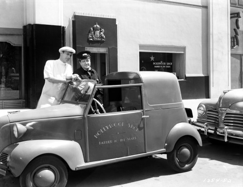 Abbott & Costello Posed with Car Photo Print - Item # VARCEL680759
