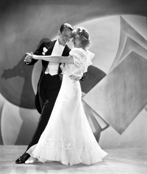 Fred Astaire and Ginger Rogers Ballroom Dancing on Stage in White Dress and Black Suit Photo Print - Item # VARCEL680825