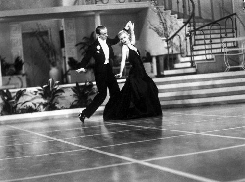 Fred Astaire and Ginger Rogers in Suit and Black Dress, Dancing Photo Print - Item # VARCEL680848