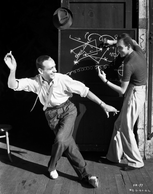 Fred Astaire Dancing in White Shirt Black and White Portrait Photo Print - Item # VARCEL680910