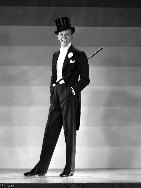 Fred Astaire Posed in Black Suit and Top Hat Black and White Photo Print - Item # VARCEL680917
