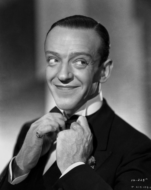 Fred Astaire Fixing Bow Tie in Black and White Photo Print - Item # VARCEL681030