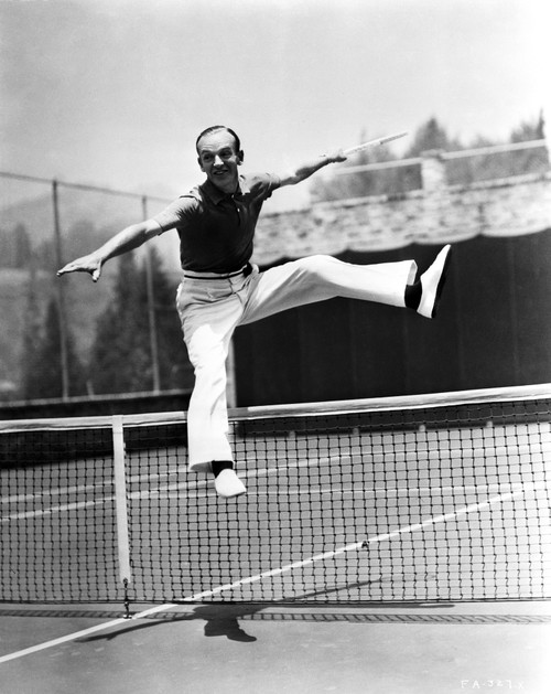Fred Astaire Jumped Over Tennis Net in Black and White Photo Print - Item # VARCEL681040