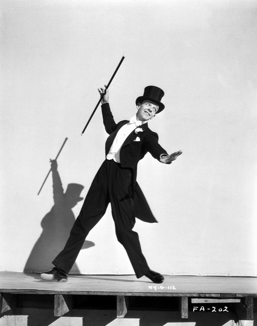 Fred Astaire Dancing in Tuxedo and Top Hat in Black and White Photo Print - Item # VARCEL681060