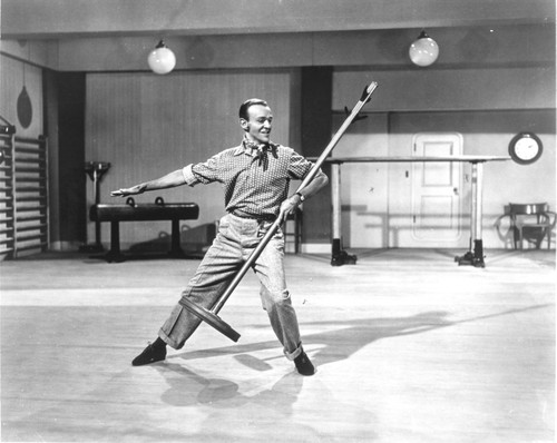 Fred Astaire Dancing with Broom in Black and White Photo Print - Item # VARCEL681101