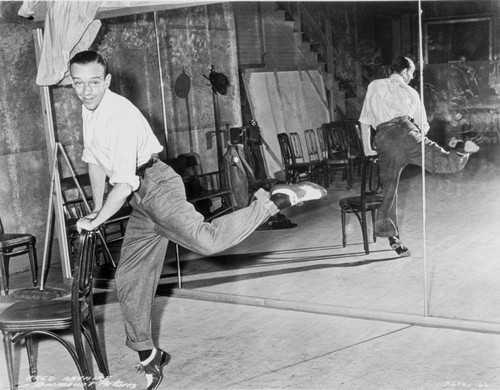 Fred Astaire Dancing next to a mirror Photo Print