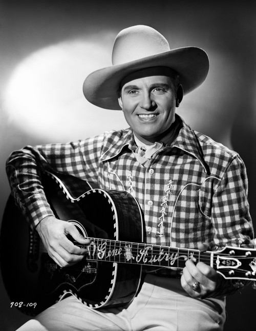 Gene Autry Playing the Guitar in Black and White Portrait Photo Print - Item # VARCEL681133