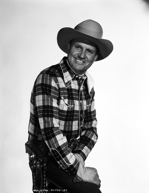 Gene Autry smiling in Cowboy Hat and Checkered Shirt Photo Print - Item # VARCEL681142