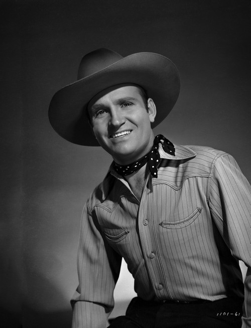 Gene Autry wearing Cowboy Outfit, Posed in Striped Shirt Photo Print - Item # VARCEL681144