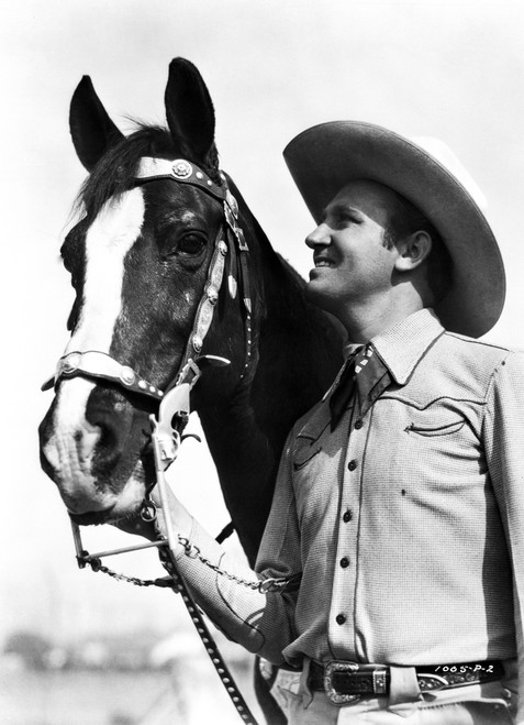 Gene Autry smiling with a Horse Photo Print - Item # VARCEL681148