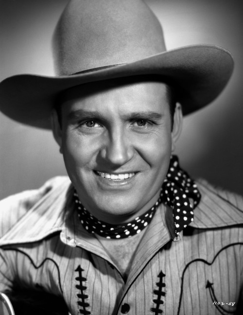 Gene Autry smiling in Striped Shirt and Cowboy Hat Photo Print - Item # VARCEL681180