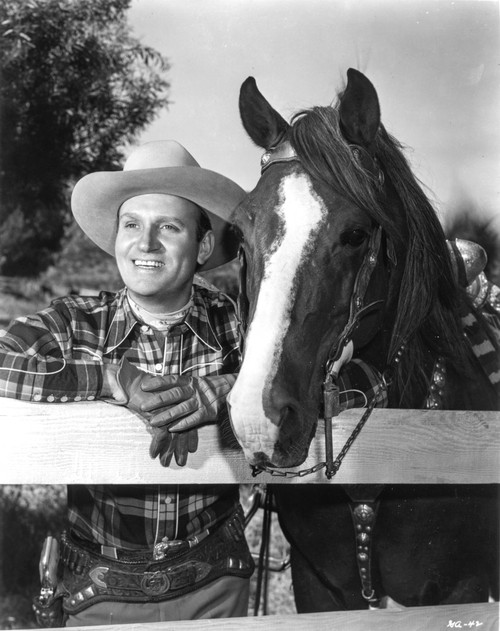 Gene Autry with a cowboy hat and horse Photo Print - Item # VARCEL681207
