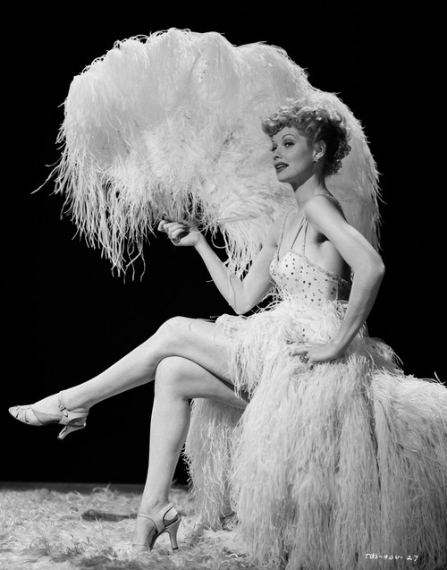 Lucille Ball Seated with Fan Photo Print - Item # VARCEL681301