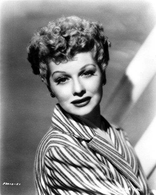 Lucille Ball Posed in Stripe Suit with a Smile Photo Print - Item # VARCEL681312