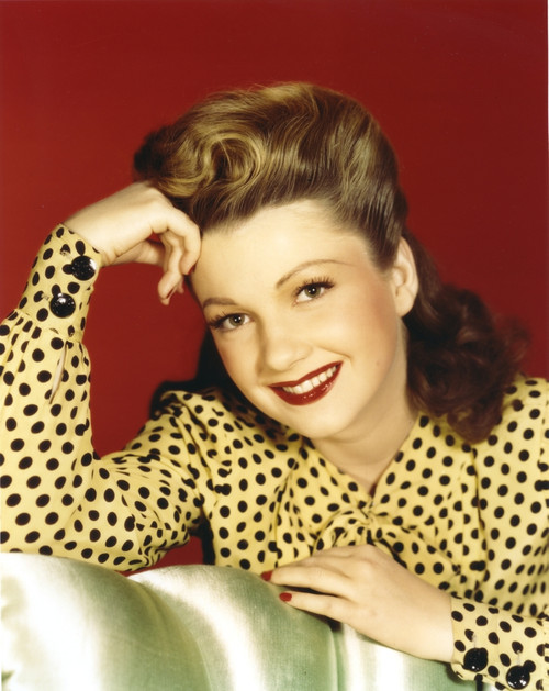 Anne Baxter Portrait in Polka Dot Yellow Dress Photo Print - Item # VARCEL681786
