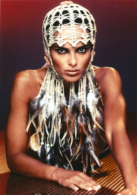 Shari Belafonte posed in Feathery Dress Photo Print - Item # VARCEL681877