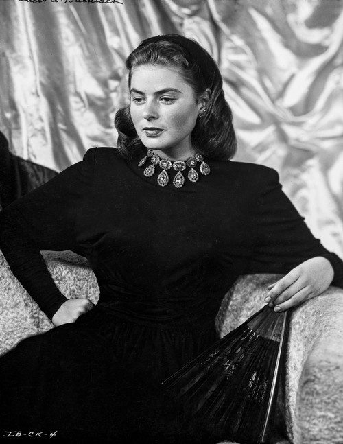 Ingrid Bergman sitting on a Couch in Black Dress Photo Print - Item # VARCEL681965