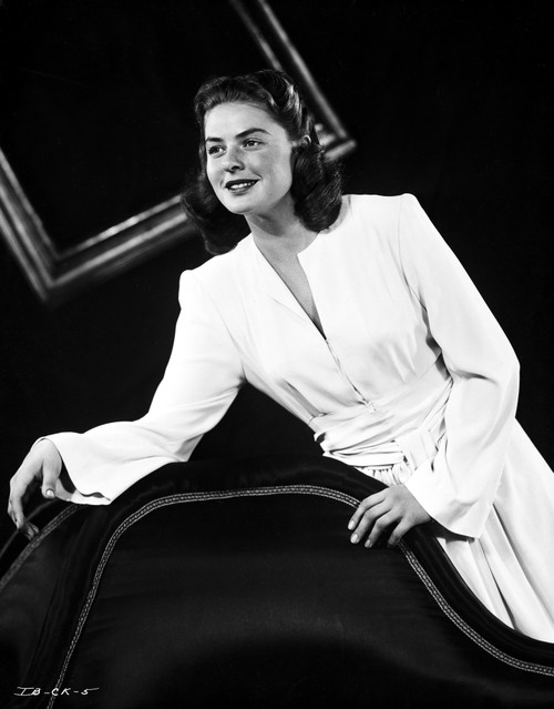 Ingrid Bergman in White Dress Black and White Photo Print - Item # VARCEL681972