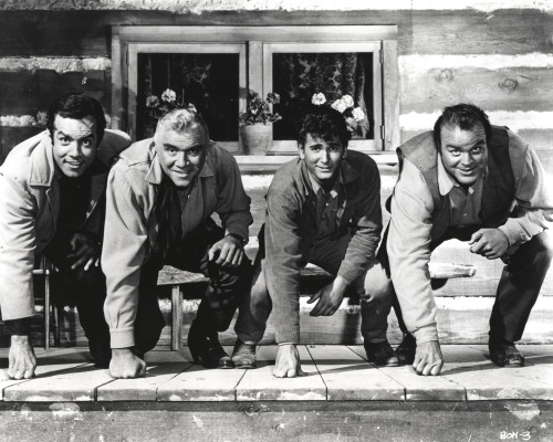 Bonanza Fist Leaning on Floor Pose in Black and White Group Portrait Photo Print - Item # VARCEL682322