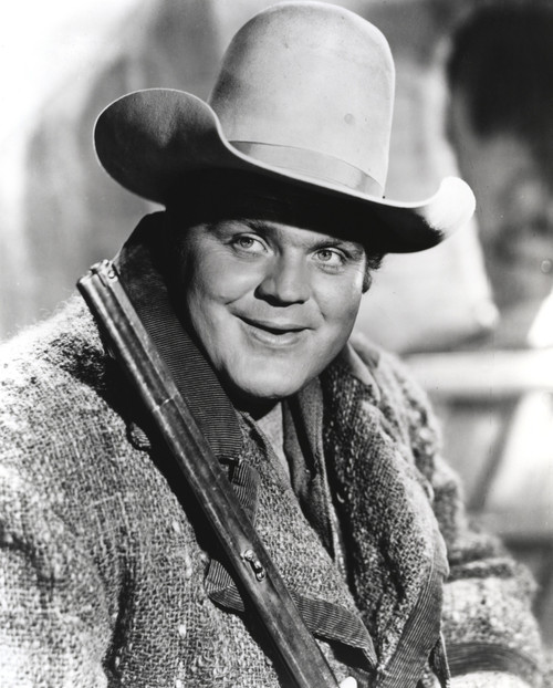 Bonanza in Cowboy Outfit with Rifle in Black and White Portrait Photo Print - Item # VARCEL682326