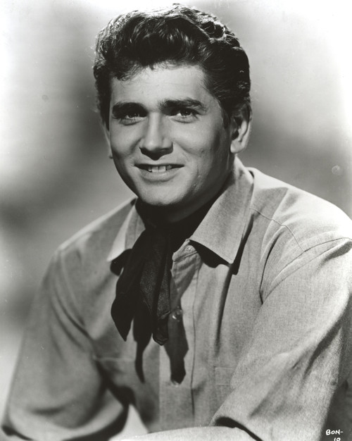 Bonanza smiling wearing Leather Vest in Black and White Close Up Portrait Photo Print - Item # VARCEL682344