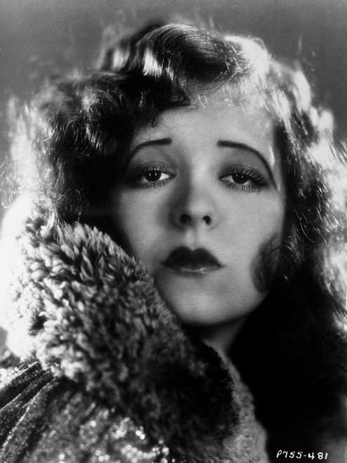 Clara Bow in Fur Coat Close Up Portrait with Long Eyebrows Photo Print - Item # VARCEL682458