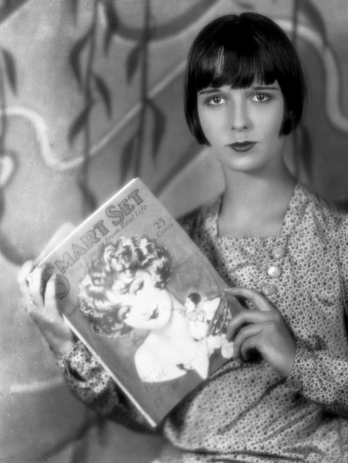 Louise Brooks Posed in Floral Dress with Book Photo Print - Item # VARCEL682818