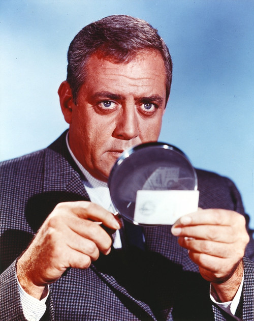 Raymond Burr in Formal Outfit with Magnifying Glasses Portrait Photo Print - Item # VARCEL683057