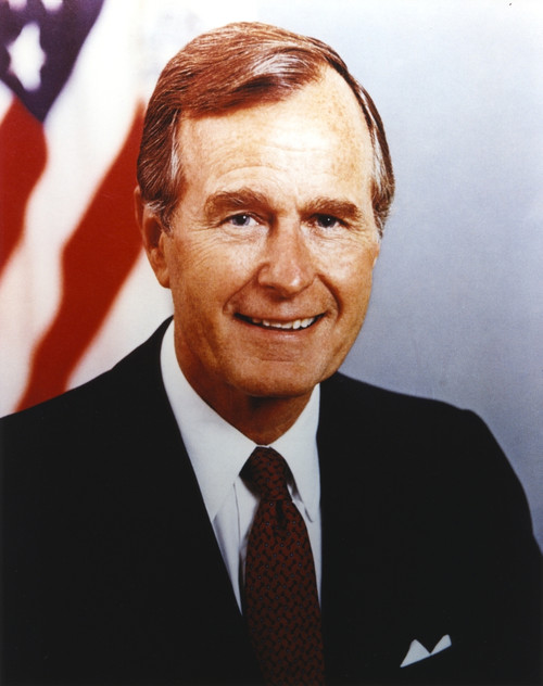 George Bush smiling in Tuxedo Close Up Portrait Photo Print - Item # VARCEL683119