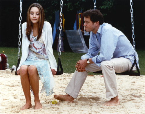 Amanda Bynes sitting on Swing Candid Photo Photo Print - Item # VARCEL683170