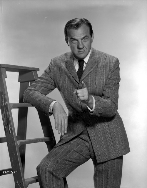 Karl Malden by a ladder Photo Print - Item # VARCEL683504