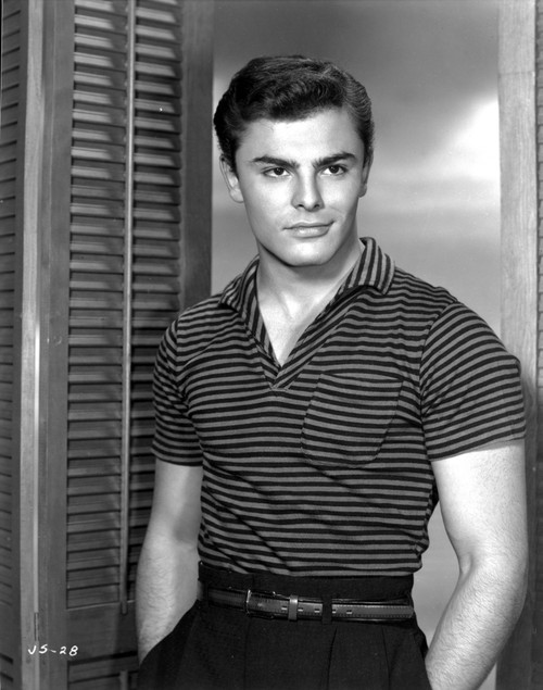 John Saxon wearing a striped shirt Photo Print - Item # VARCEL683526