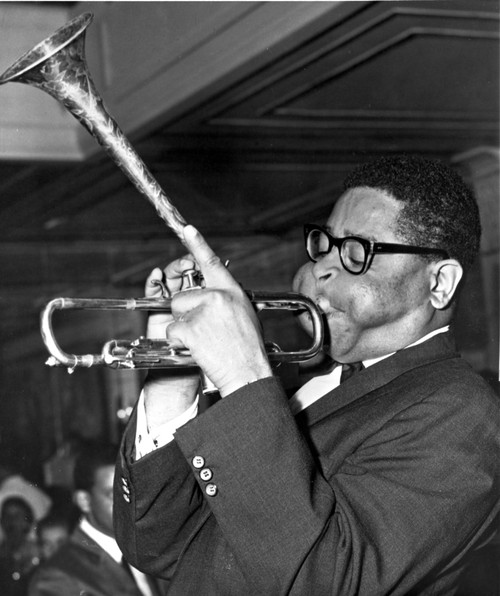 Dizzy Gillespie playing the trumpet Photo Print - Item # VARCEL683887