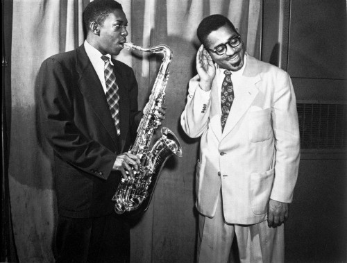 Dizzy Gillespie with a saxophone Photo Print - Item # VARCEL683891
