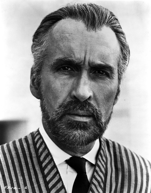 Christopher Lee wearing a striped shirt Photo Print - Item # VARCEL684024