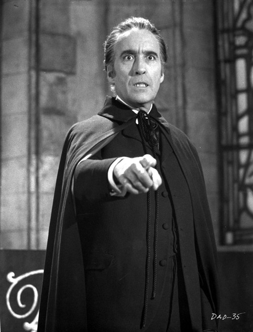 Film still of Christopher Lee as Dracula pointing Photo Print - Item # VARCEL684029