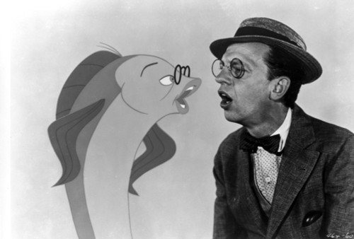 Film still of Don Knotts singing with a cartoon fish Photo Print - Item # VARCEL684818
