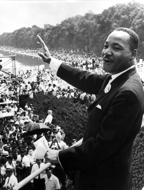Martin Luther King Jr giving a speech at the Lincoln Memorial in Washington DC Photo Print - Item # VARCEL684827